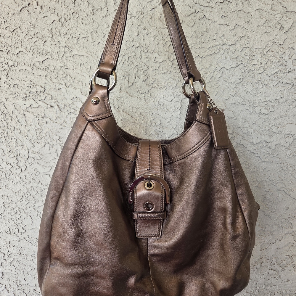 Coach Bronze Metallic Hobo Bag Like New